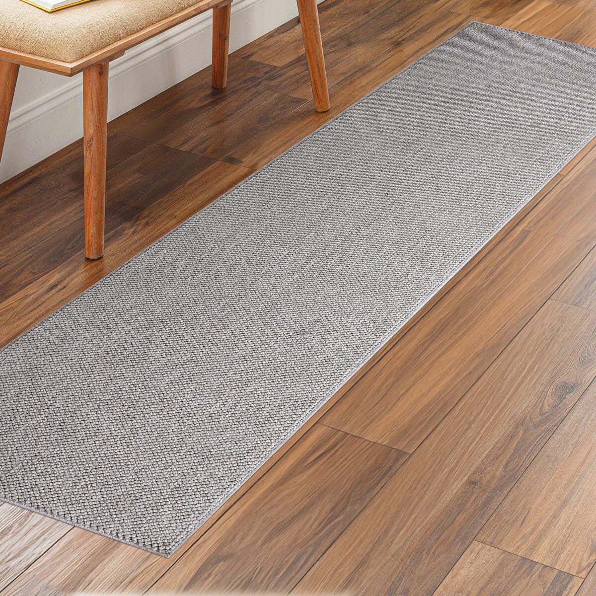 Off The Loom Runner in Grey, 60 x 213 cm