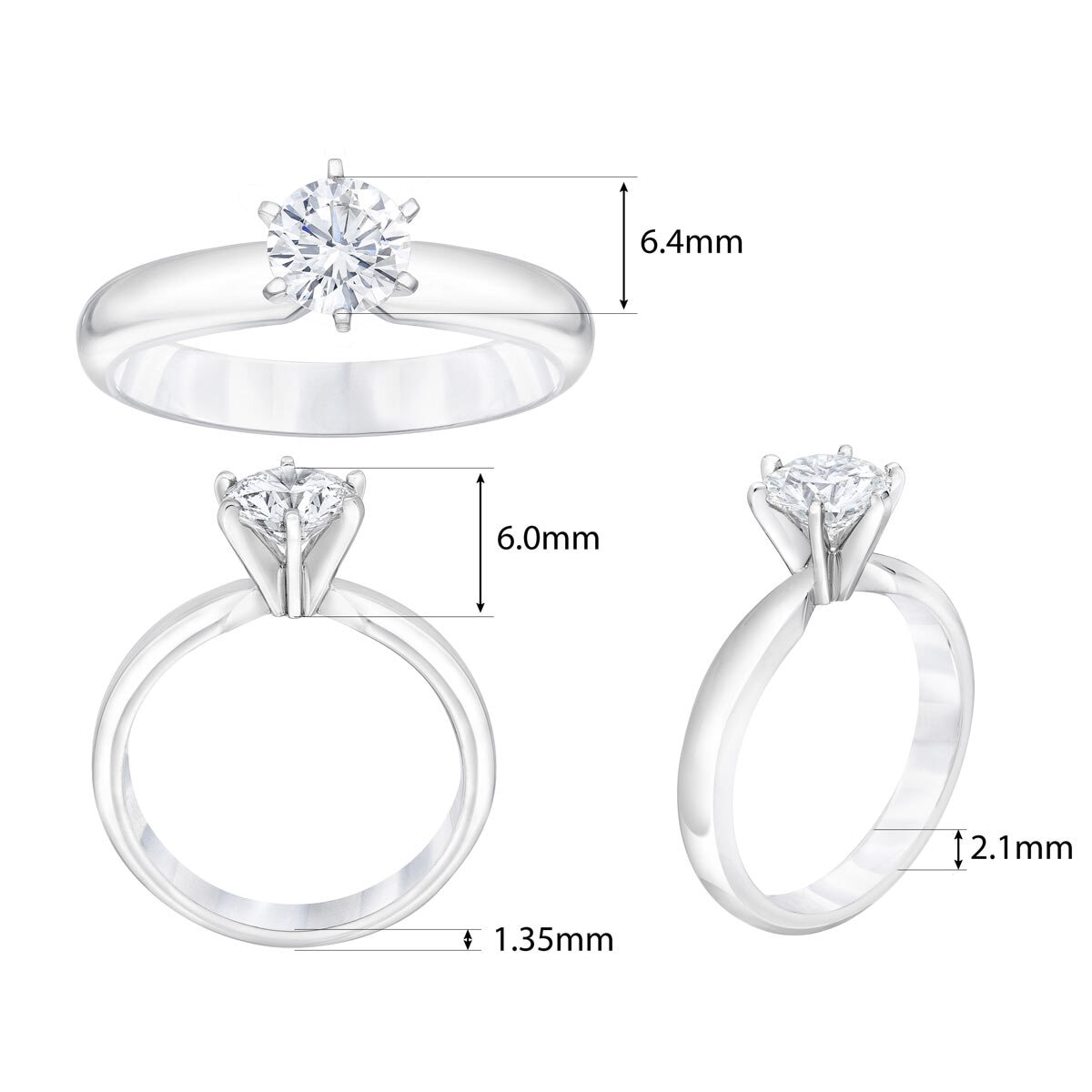 0.50ct Round Brilliant Cut Diamond Solitaire Ring, Platinum