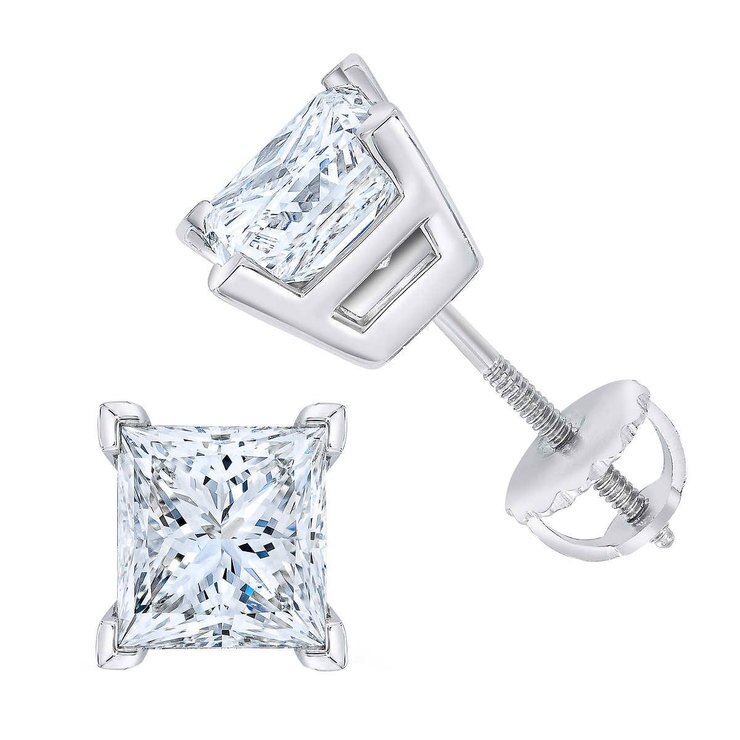 3.03ctw Round Brilliant Cut Diamond Stud Earrings, Platinum Costco UK