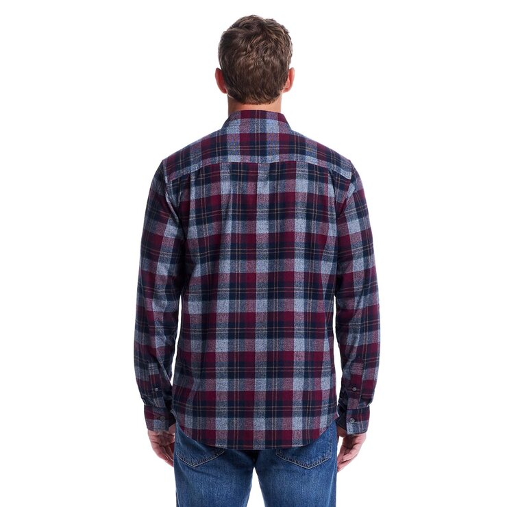 Weatherproof Vintage Men's Long Sleeve Flannel Shirt in Rhubarb