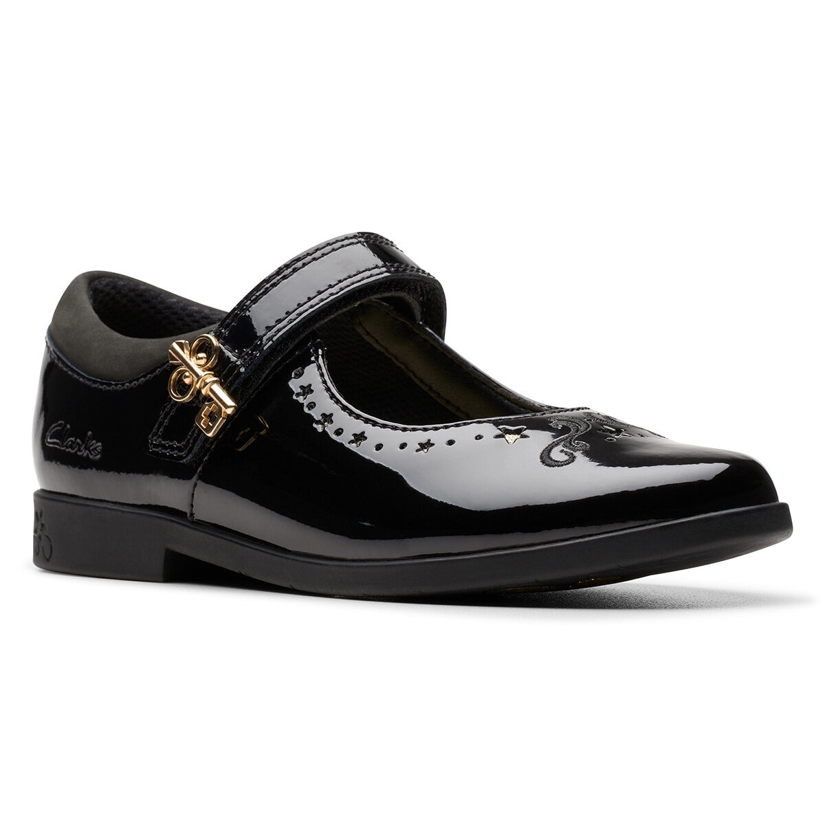 Clarks Kids Lock Magic Black Patent Shoes Clarks Kids Lock Magic Black Patent Shoes