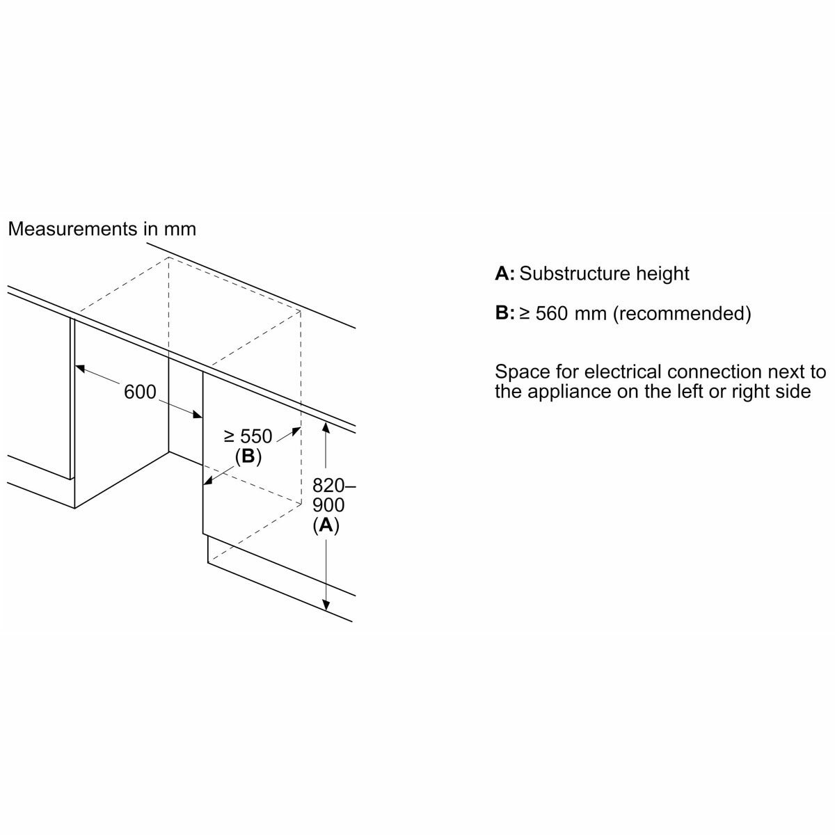 Bosch Series 4, KUR21VFE0G Built Under Fridge, E Rated Bosch Series 4, KUR21VFE0G Built Under Fridge, E Rated