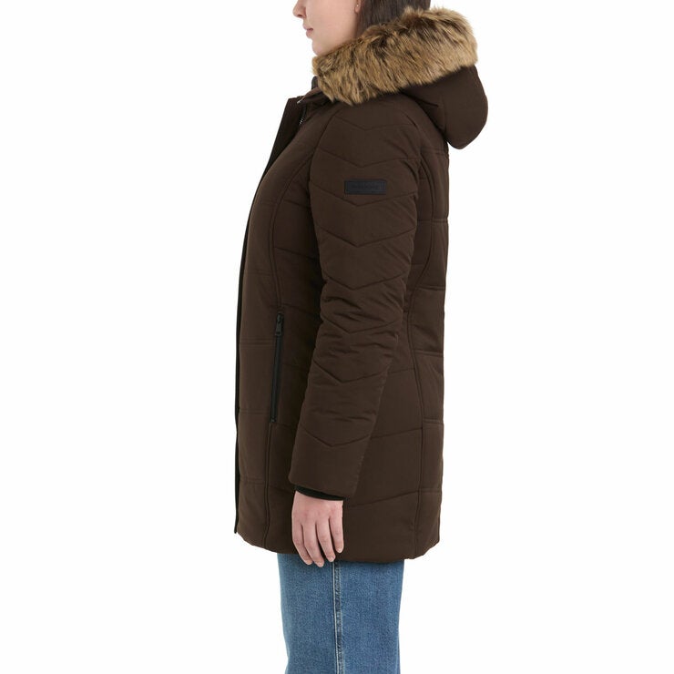 Sanctuary Women's Walker Coat with Faux Fur Hood