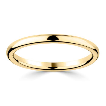 2.0mm Luxury Court Wedding Ring, 18ct Yellow Gold