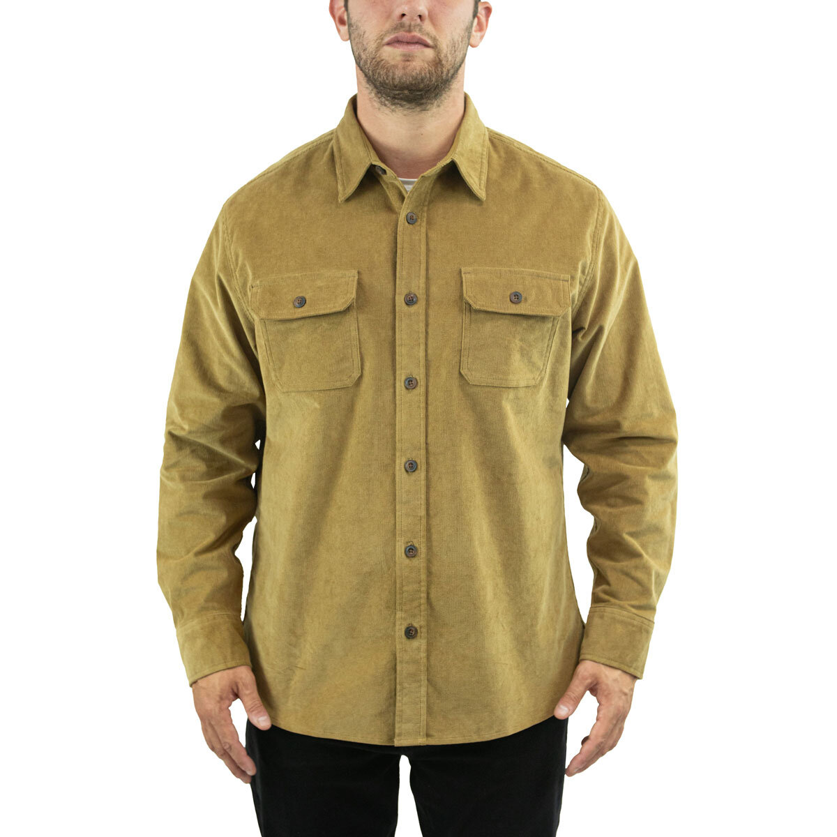 Jachs Men's Cord Shirt In Tan, Medium