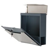 Cut out image of letterbox fully opened on white background