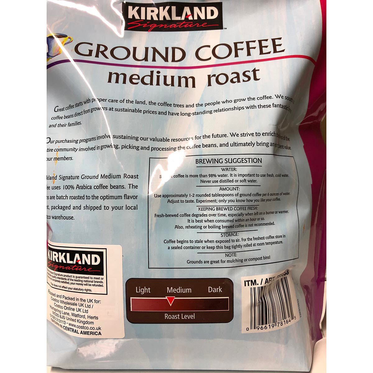 Kirkland Signature Medium Roast Ground Coffee, 1.13kg