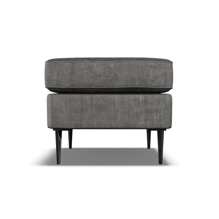 Aspen Velvet Footstool, Grey Aspen Velvet Footstool, Grey