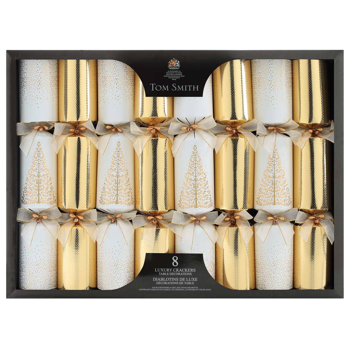 Tom Smith 14 Inch (36 cm) Luxury Christmas Crackers 8 Pack With Silver ...