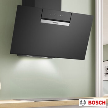 Bosch Series 4, DWK87FN60B, 80cm, Wall Mounted Cooker Hood, A Rated in Black