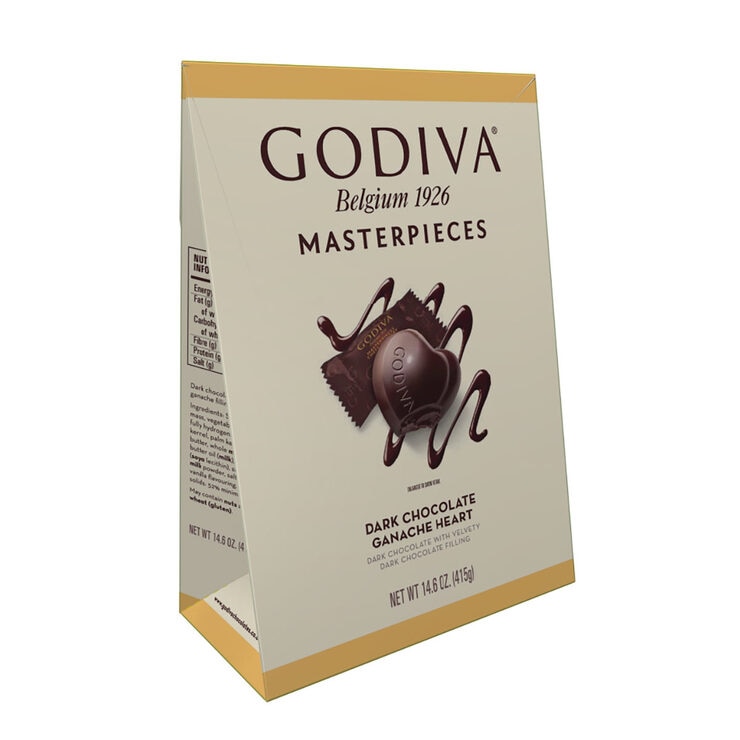 Godiva Masterpieces Dark Chocolate Ganache Hearts, 415g Costco UK