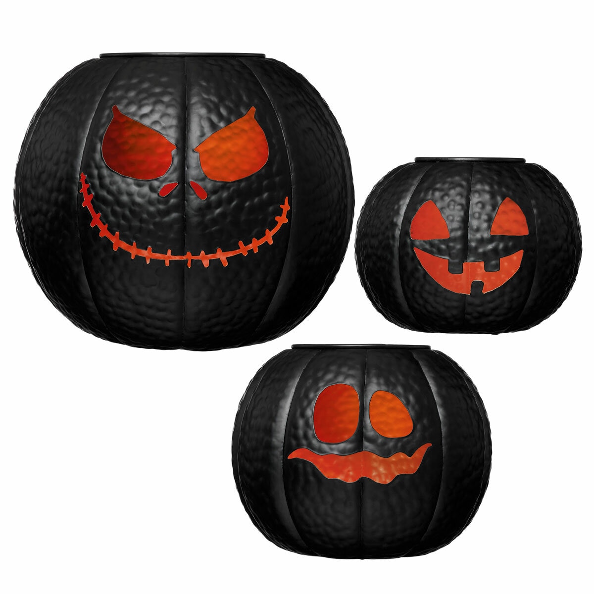 Metal Pumpkin lantern 3 pieces