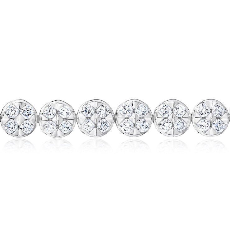 3.00ctw Round Brilliant Cut Diamond Cluster Bracelet, 18ct White Gold