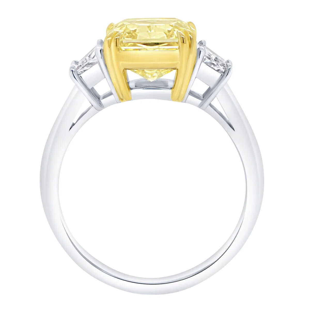 4.85ctw Radiant Cut Fancy Intense Yellow Diamond Ring, Platinum