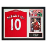 Dennis Bergkamp Signed Framed Arsenal Retro Shirt