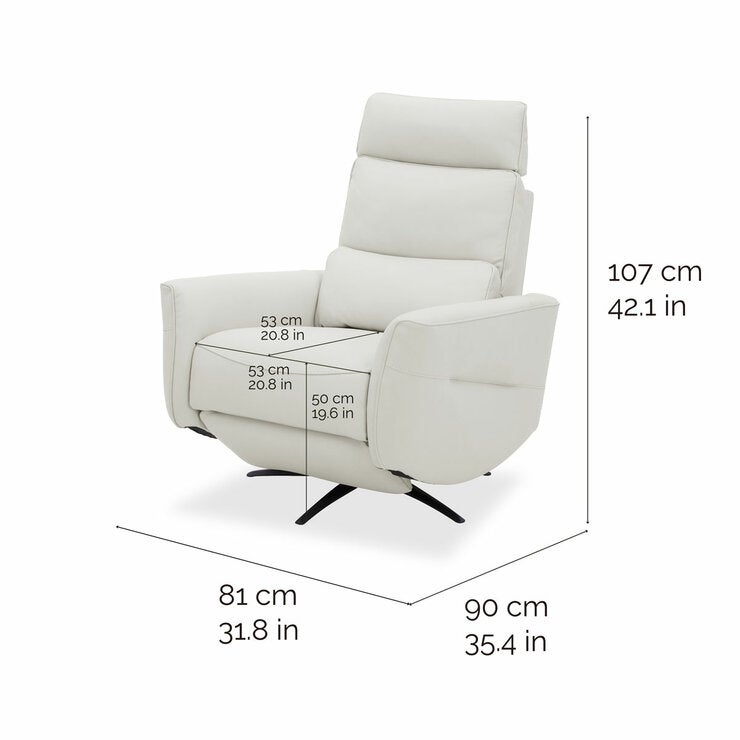 Aiden & Ivy Elton Cream Leather Manual Reclining Chair Aiden & Ivy Elton Cream Leather Manual Reclining Chair