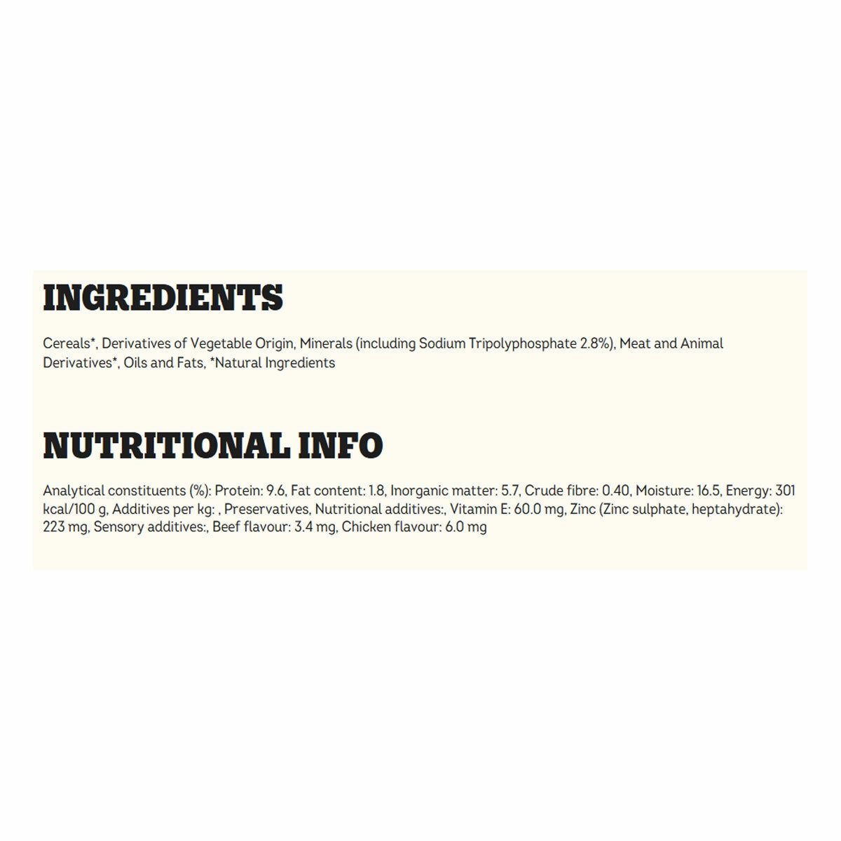 Nutritional Information Nutritional Information