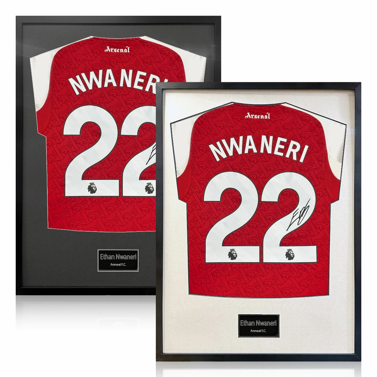 Ethan Nwaneri Signed Framed Shirt