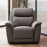 Oscar Grey Leather Power Reclining Armchair with Power Headrest