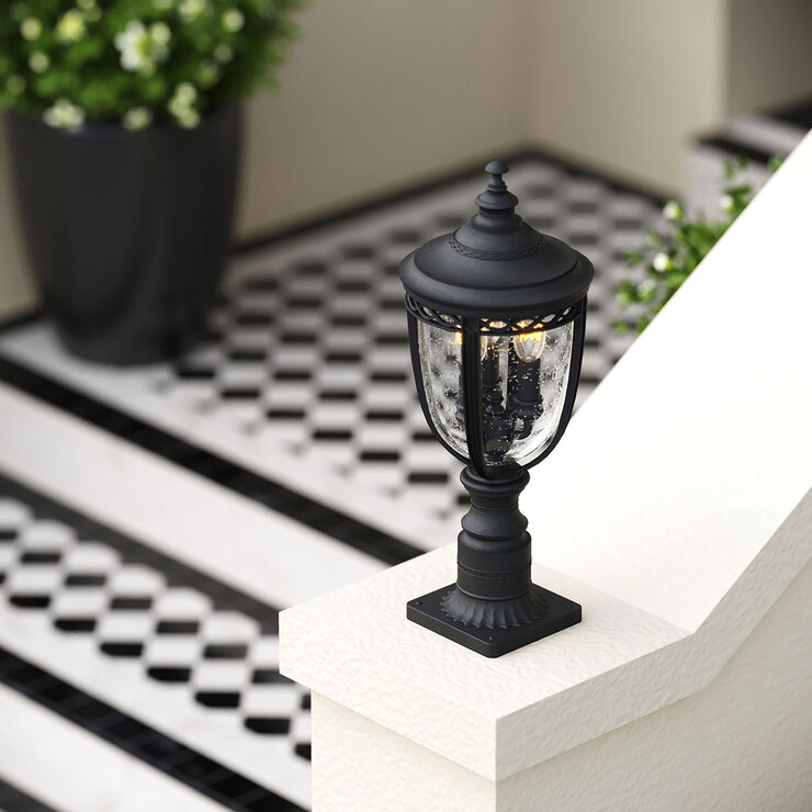 Feiss English Bridle 3 Light Exterior Pedestal Lantern Feiss English Bridle 3 Light Exterior Pedestal Lantern