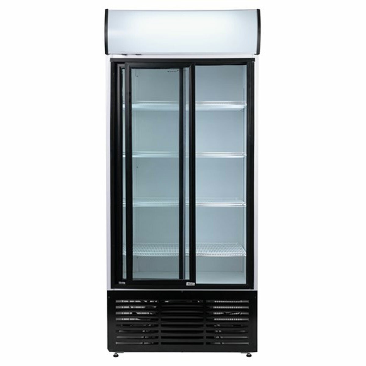 Contender RUG048 783L Commercial Sliding Double Glass Door Fridge, F Rated in White