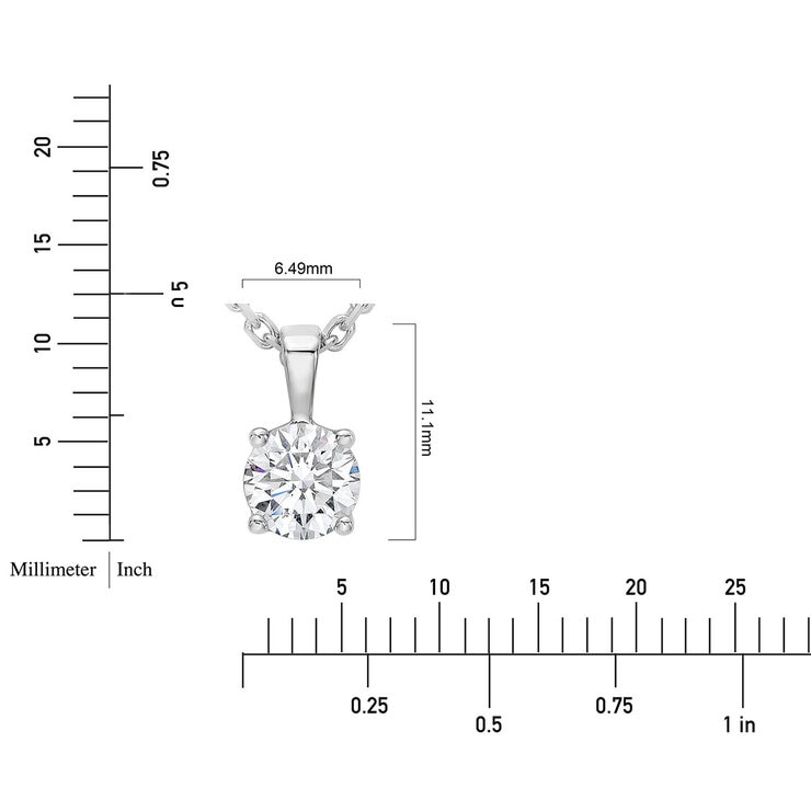 1.00ct Round Brilliant Cut Diamond Solitaire Pendant, 18ct White Gold 1.00ct Round Brilliant Cut Diamond Solitaire Pendant, 18ct White Gold