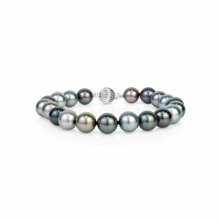 8-9mm Tahitian Pearl Bracelet, 14ct White Gold