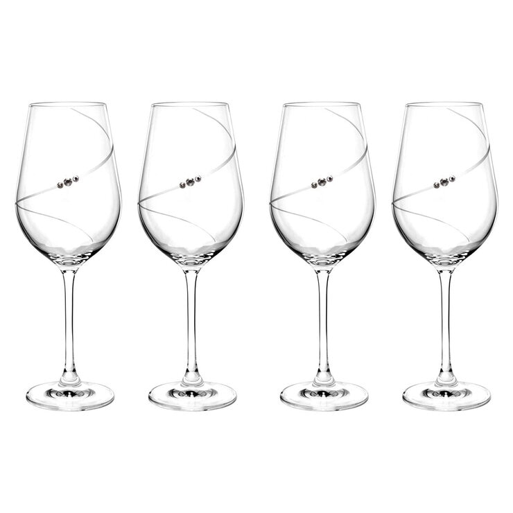 Portmeirion Auris Wine Glasses with Swarovski Crystals, 4 Piece