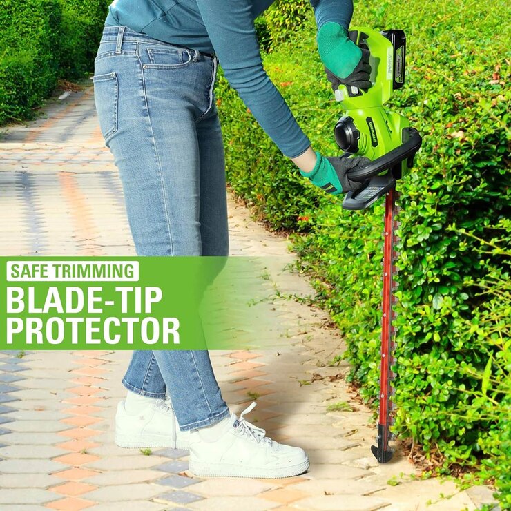 Greenworks 24V 61cm Cordless Brushless Hedge Trimmer + 24V (2Ah) Battery & Charger