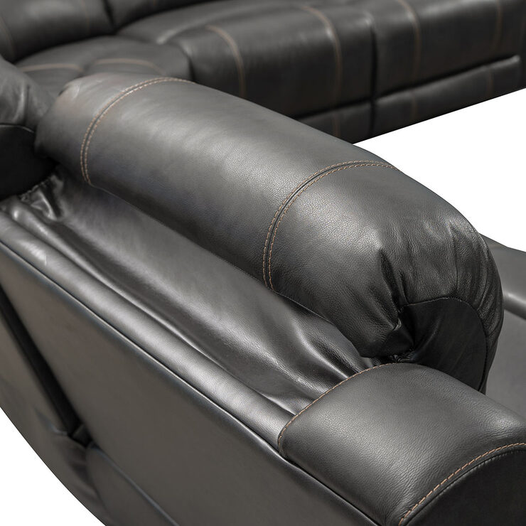Pulaski Dunhill Grey Leather Power Reclining Sectional Sofa Costco UK