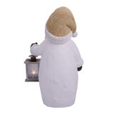 Christmas Santa Woodchip Figures with LED Lanterns