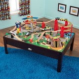 KidKraft Airport Express Train Set and Table in Espresso (3+ Years)