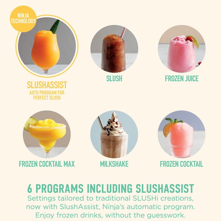 Lifestyle images of Ninja SLUSHi XL Frozen Drink Maker's slushi with 6 programs