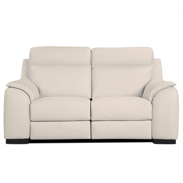 Calia Italia Serena 2 Seater Power Recliner Cream Italian Leather Sofa