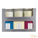 Torc Fragranced Textured Glass Candles, 3 Pack