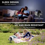Lifestyle image of  Shark FlexBreeze Pro Mist Indoor & Outdoor Fan & Outdoor Misting System used outdoors and indoors