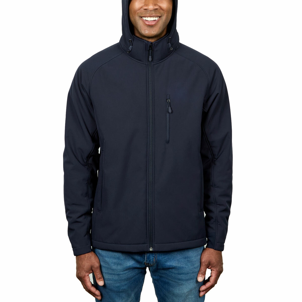 Kirkland Signature Men's Sherpa Lined Softshell Jacket in Blue