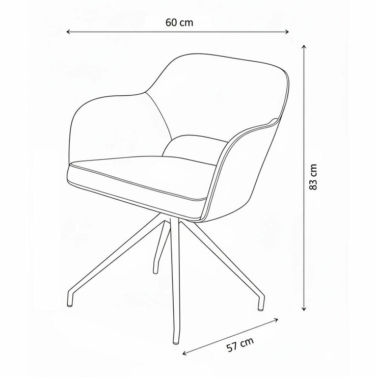 AKANTE Chicago Blue Swivel Dining Chair, 2 Pack