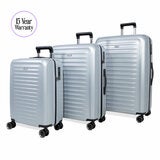 Rock Legacy Hardshell Suitcase 3pc set in Silver