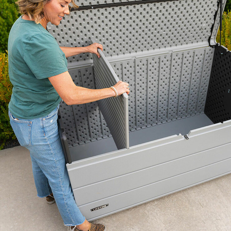 Lifetime 985 Litre (260 Gallon) Deck Box with Divider - Model 60482 Lifetime 985 Litre (260 Gallon) Deck Box with Divider - Model 60482