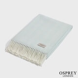 Osprey London Blue Herringbone Fringed Throw, 140 x 190 cm