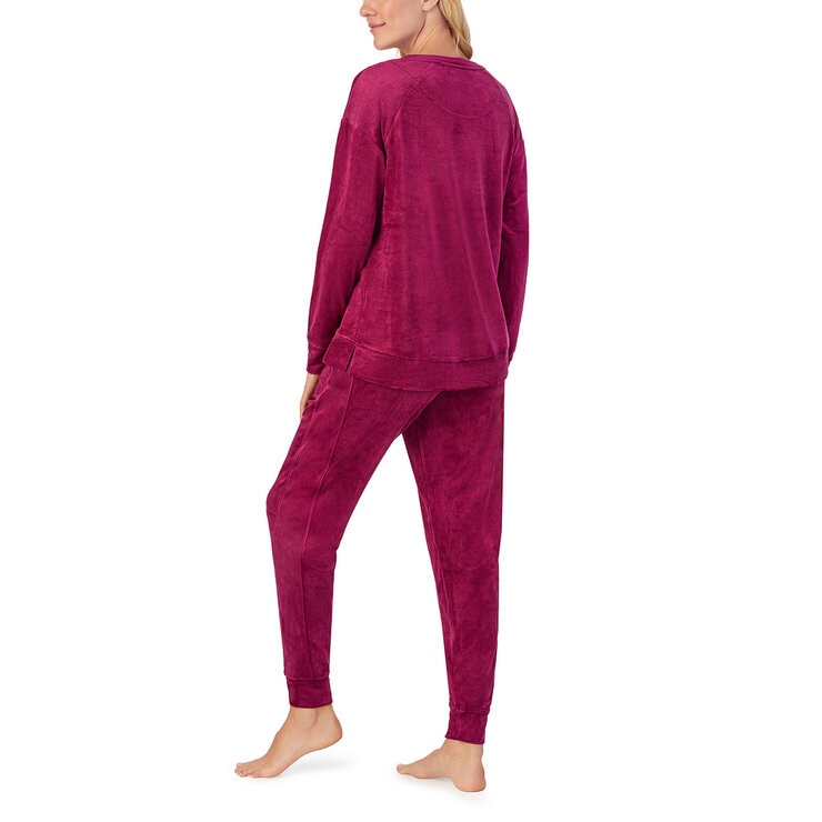 Carole Hochman Ladies Velour Lounge Set in Berry