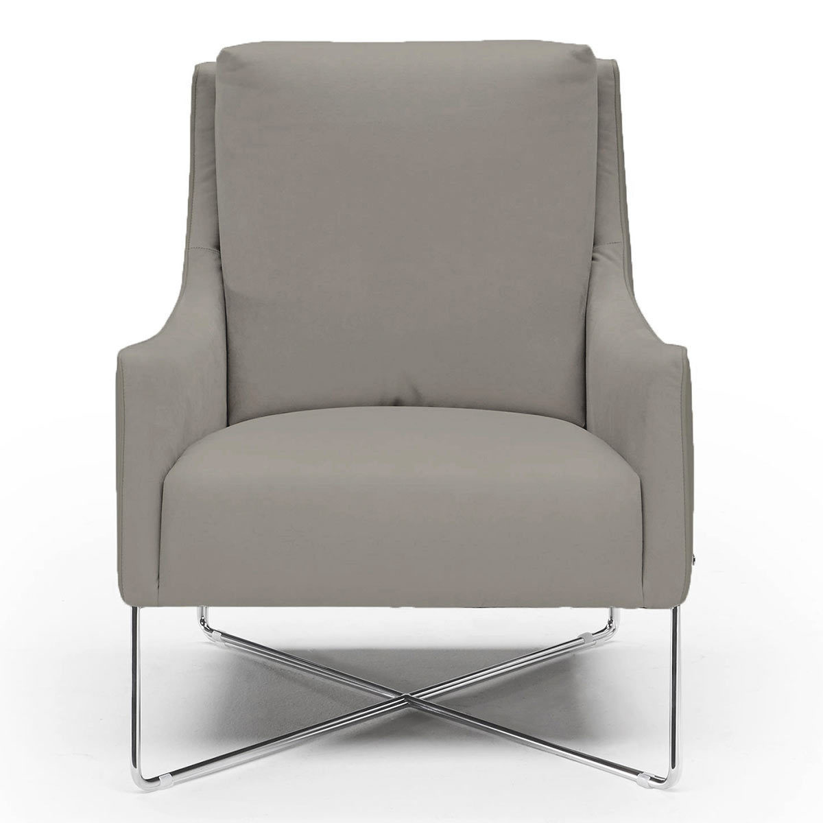Natuzzi Light Grey Top Grain Leather Accent Chair Costco UK