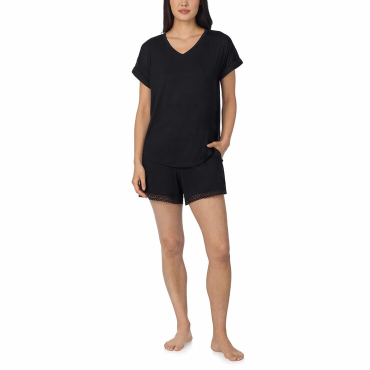 Carole Hochman 3 Piece Pyjama Set In Black
