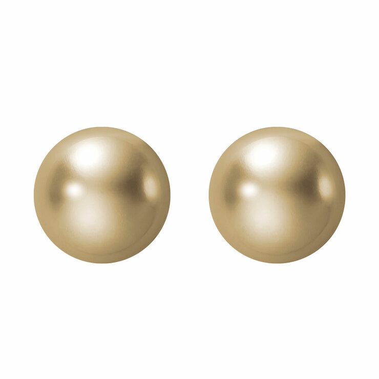 11-11.5mm Southsea Golden Pearl Earrings, 14ct Yellow Gold 11-11.5mm Southsea Golden Pearl Earrings, 14ct Yellow Gold
