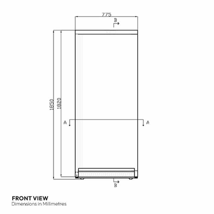 Contender RUS054 Commercial 600L Upright Fridge, D Rated in Stainless Steel