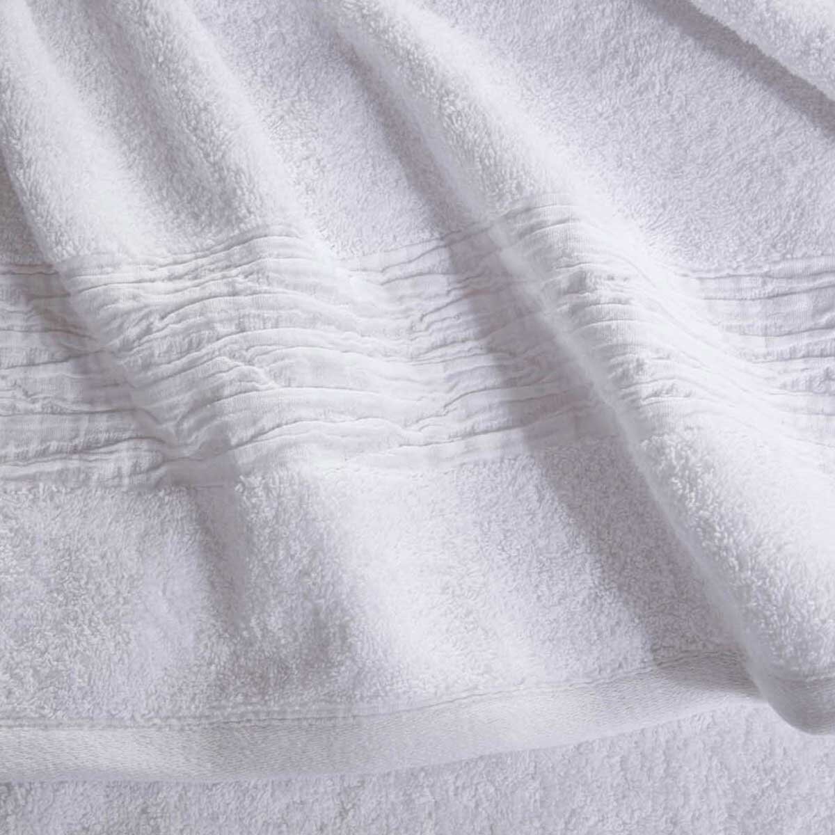 Lazy Linen 6 Piece Bundle 2x Hand Towels, 2x Bath Towels & 2x Bath Sheets, in White