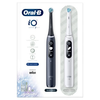 Oral B iO7 Duo Pack White and Black Toothbrushes