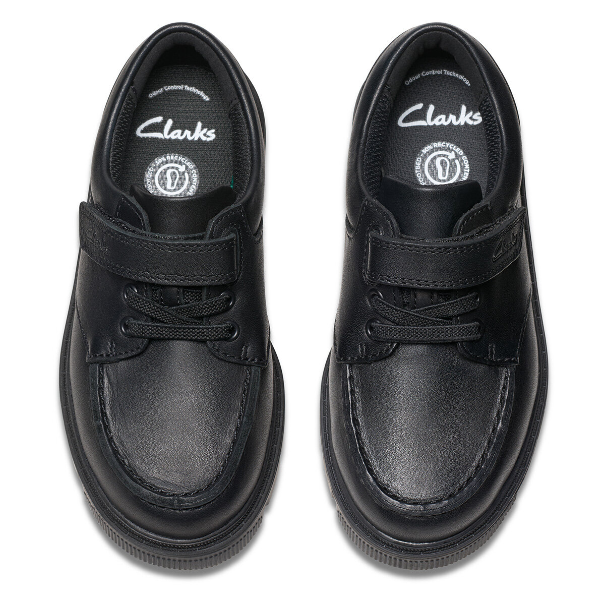 Clarks Kids Lorcam Edge Black Leather Shoes Clarks Kids Lorcam Edge Black Leather Shoes