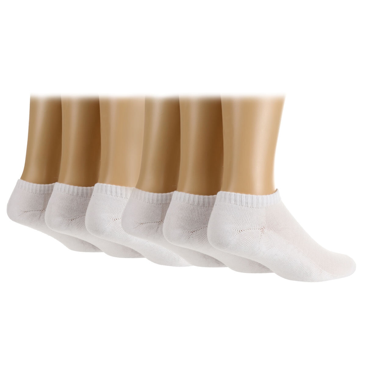 Glenmuir Men's 2 x 3 Pack Bamboo Cushioned Trainer Socks in White, Size 7-11